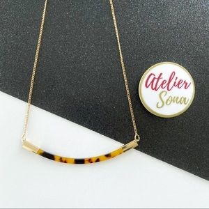 Acrylic Tortoise Shell Bar Necklace